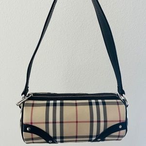 Burberry Checkered Barrel Shoulder Bag